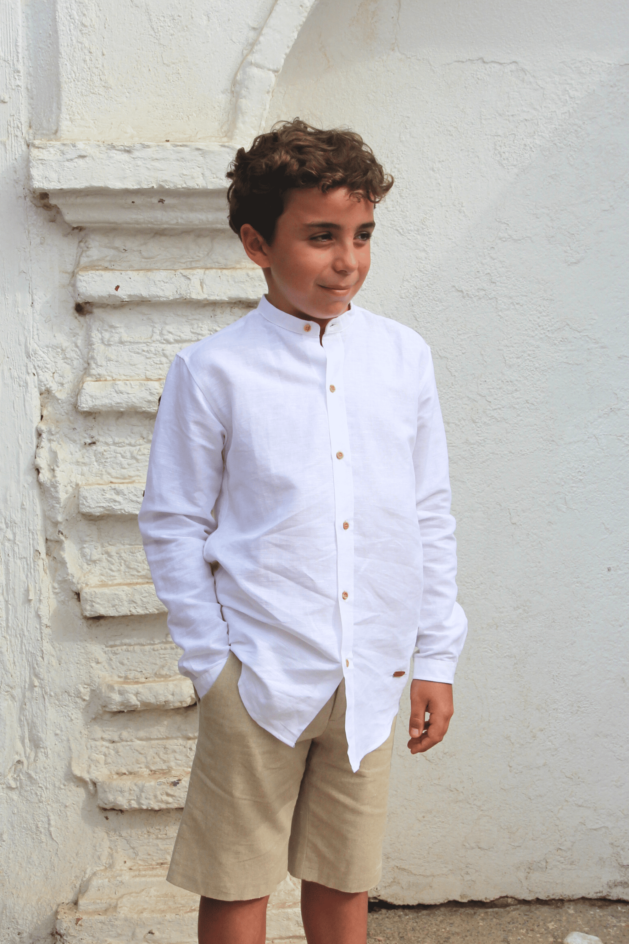 Camisa de niño color crudo Cocote & Charanga