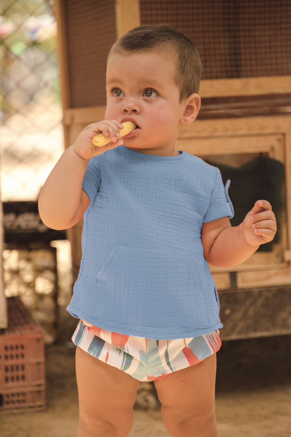 Camisa de niño azul Cocote & Charanga