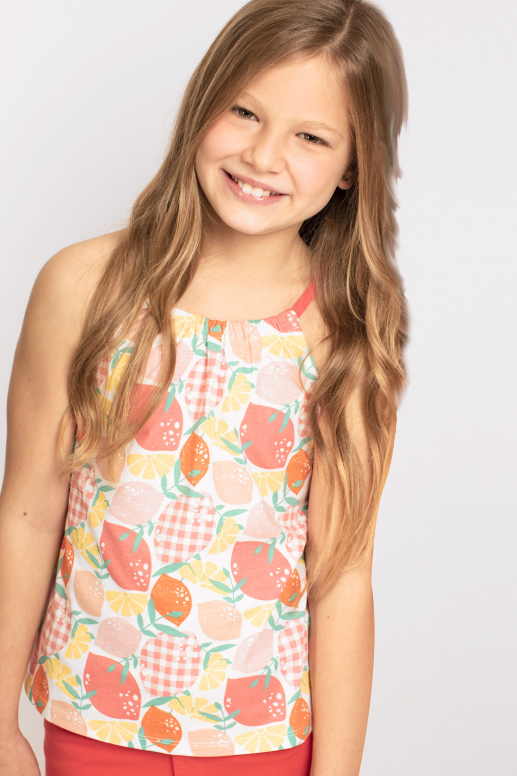 Camiseta de niña estampado fruta