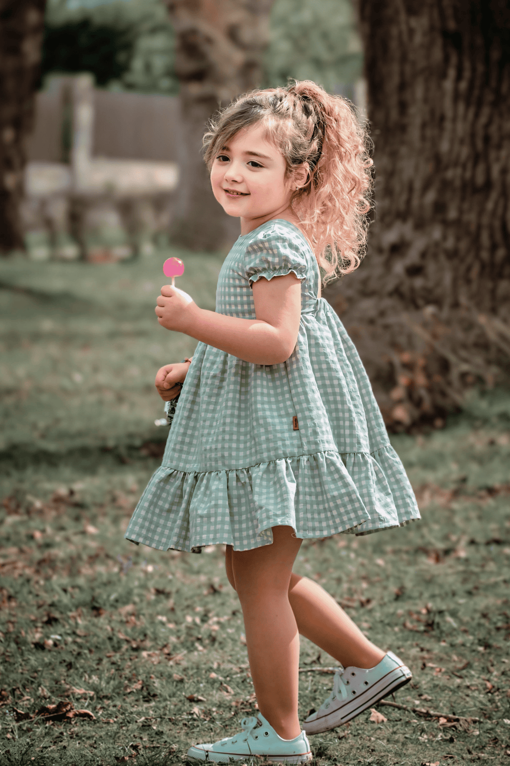 Vestido de niña azul turquesa Cocote & Charanga