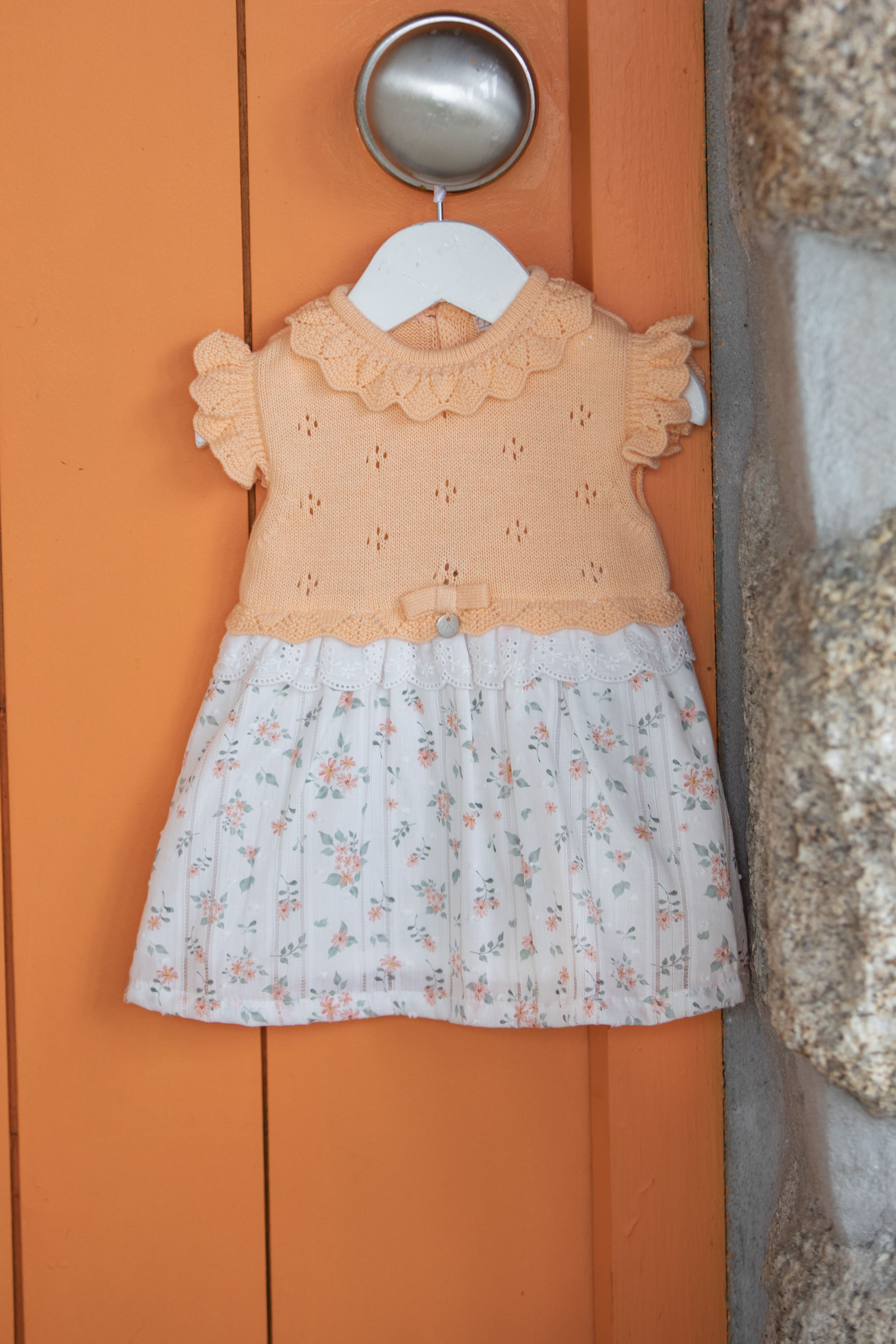 Vestido tricot con diseño floral recién nacida | Dr. Kid by Charanga