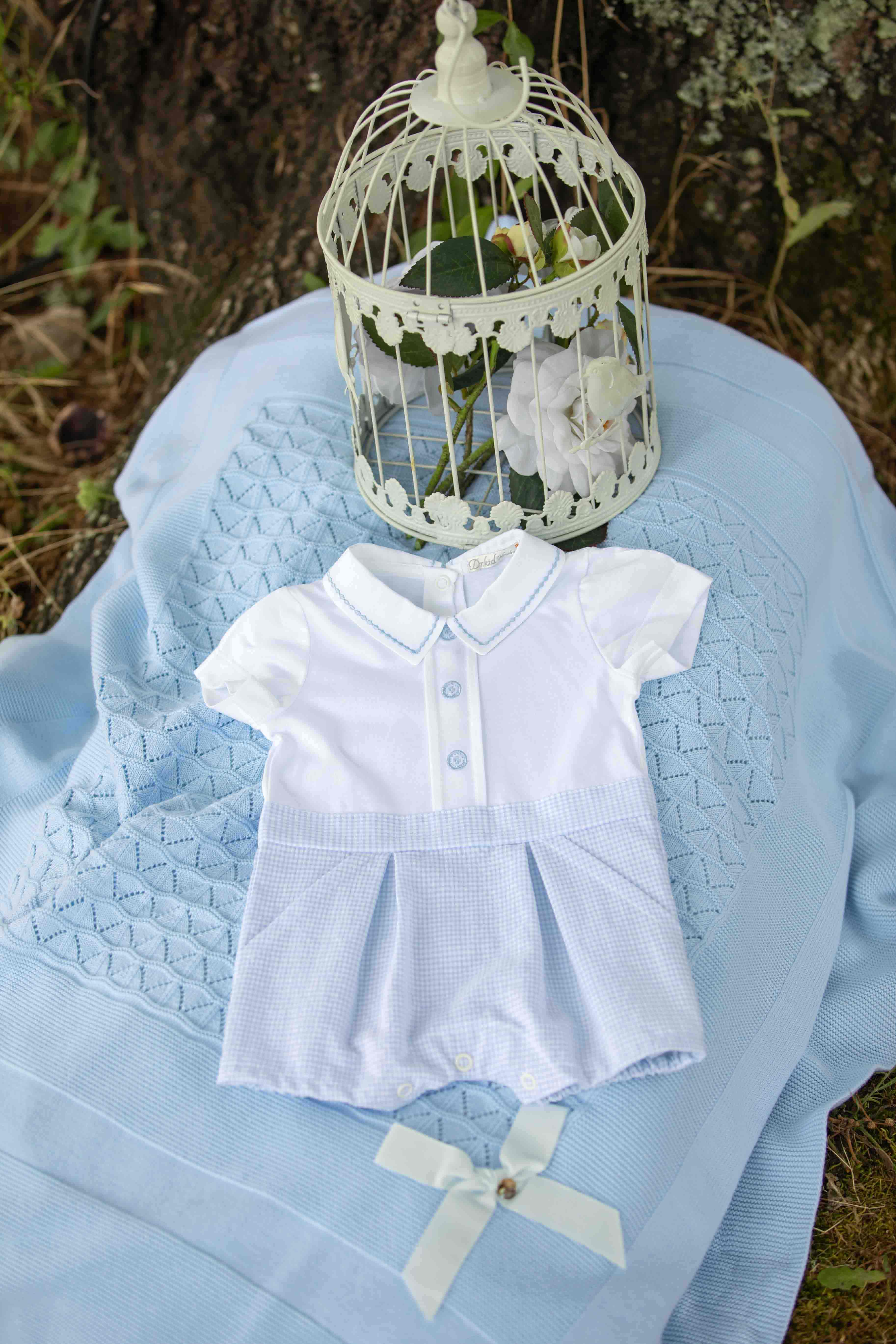 Pelele corto bicolor azul recien nacido | Dr. Kid by Charanga