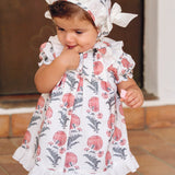 Conjunto vestido de flores recién nacido rosette