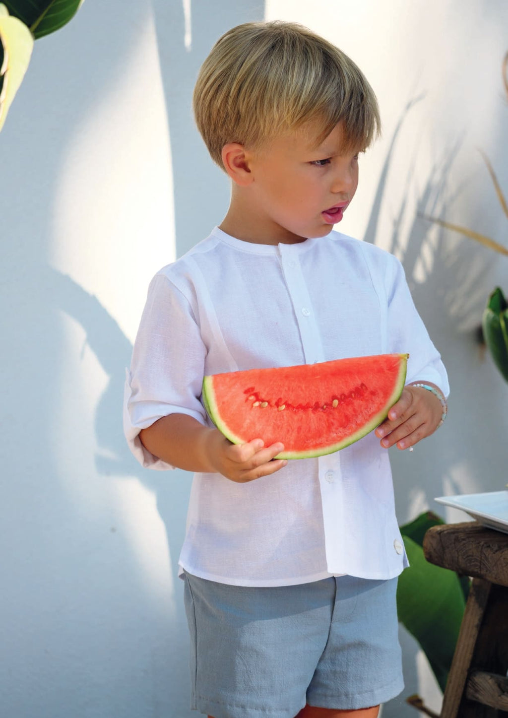 Pantalón corto azul niño