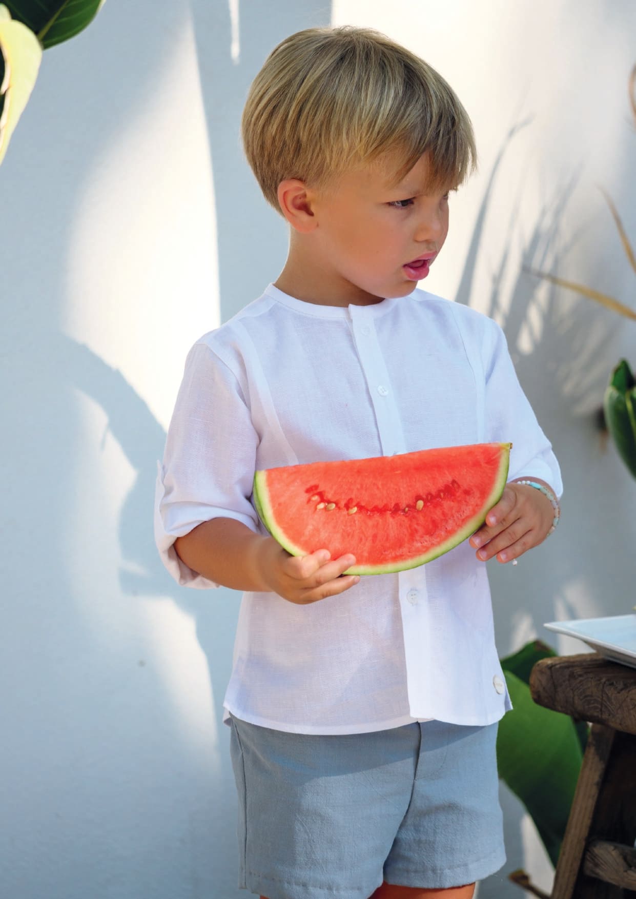 Pantalón corto azul niño