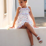 Vestido de topos multicolor niña