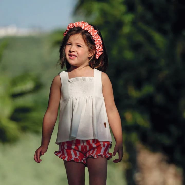 Blusa blanca tirantes niña