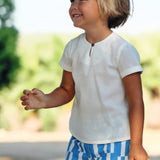 Bermuda azul estampada niño