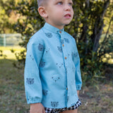 Blusa con mangas de bebé turquesa Cocote & Charanga
