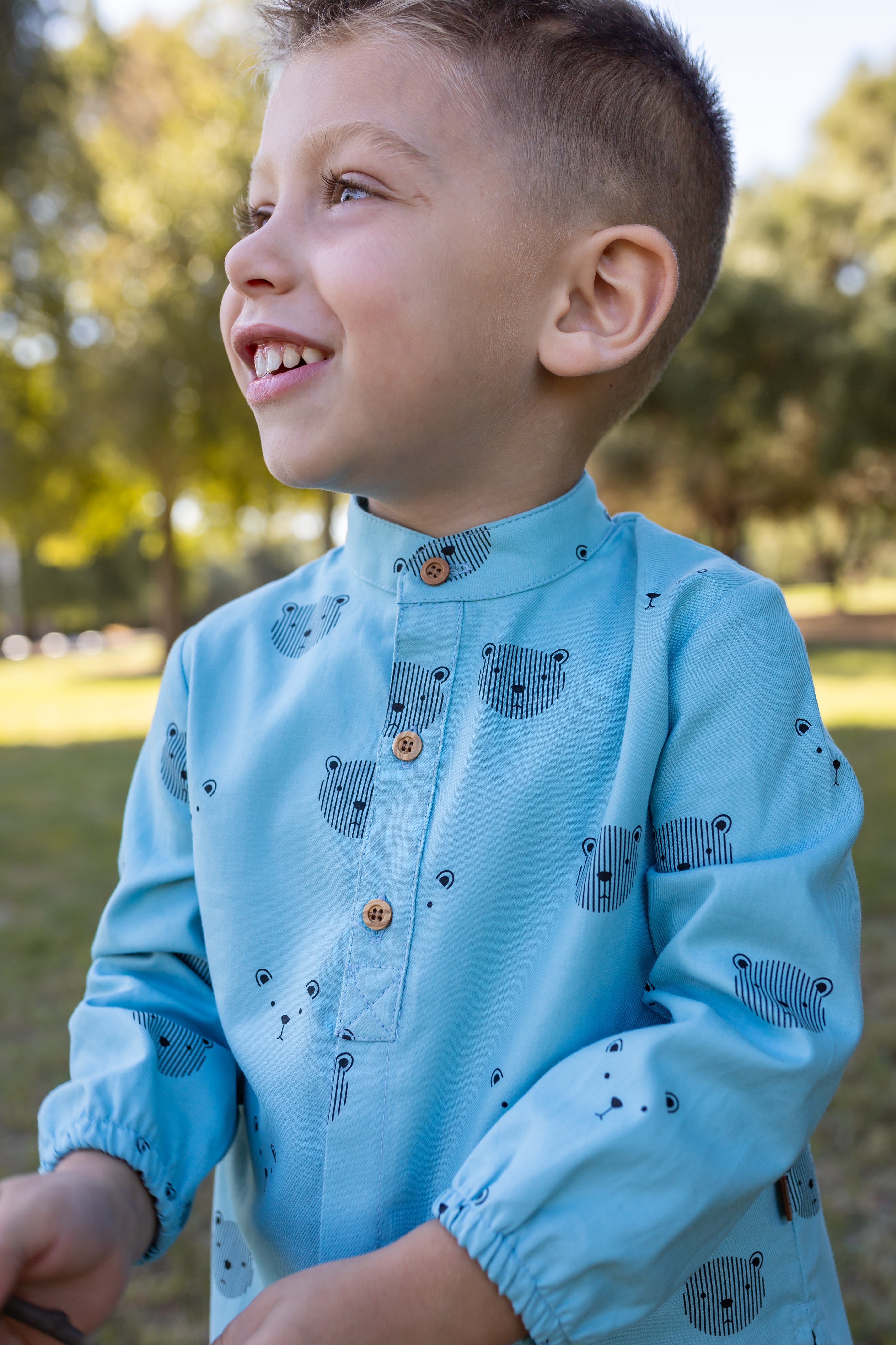 Camisa con mangas de bebé turquesa Cocote & Charanga Charanga