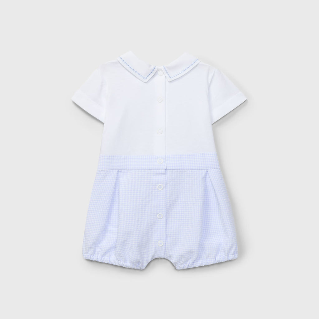 Pelele corto bicolor azul recien nacido | Dr. Kid by Charanga