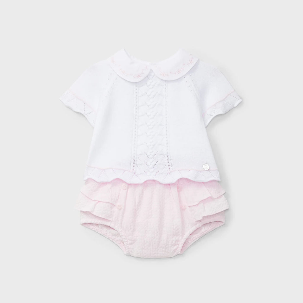 Conjunto bicolor camiseta braguita tricot recién nacida | Dr. Kid by Charanga