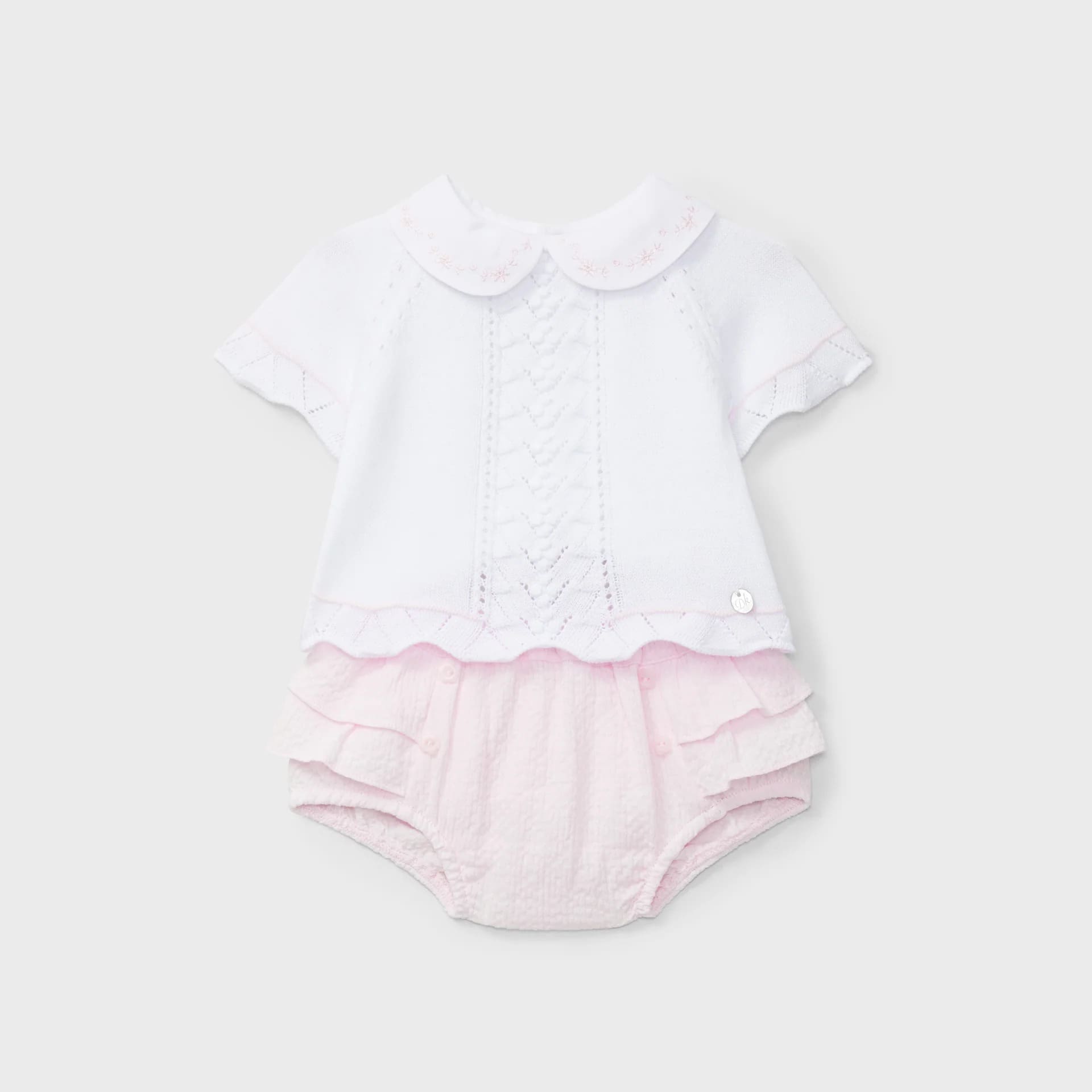 Conjunto bicolor camiseta braguita tricot recién nacida | Dr. Kid by Charanga