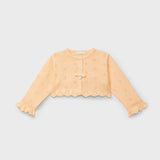 Rebeca tricot perforada mandarina recién nacida