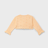 Rebeca tricot perforada mandarina recién nacida