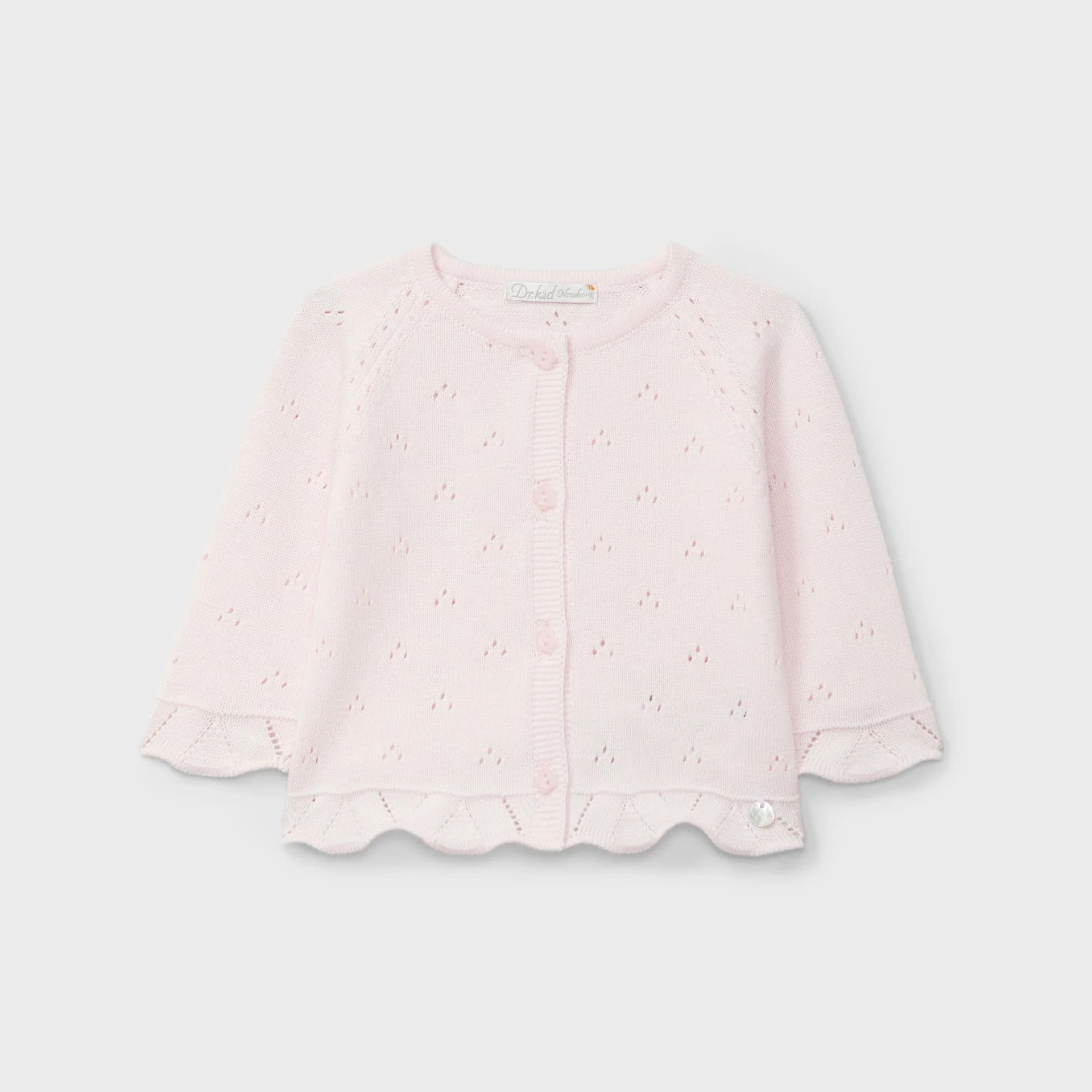 Rebeca tricotosa rosa perforada recién nacida | Dr. Kid by Charanga