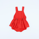 Braguita peto lino coral bebé niña