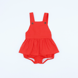 Braguita peto lino coral bebé niña