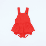 Braguita peto lino coral bebé niña