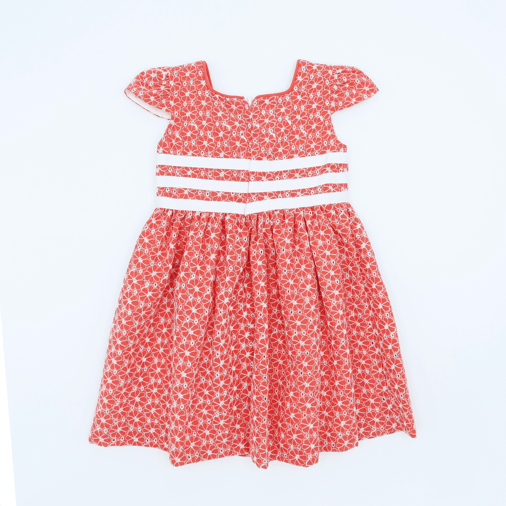 Vestido detalles coral niña