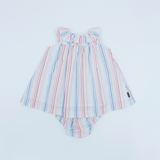 Conjunto vestido y braguita de rayas bebé niña