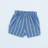 Bermudas rayas amarillo y azul niño