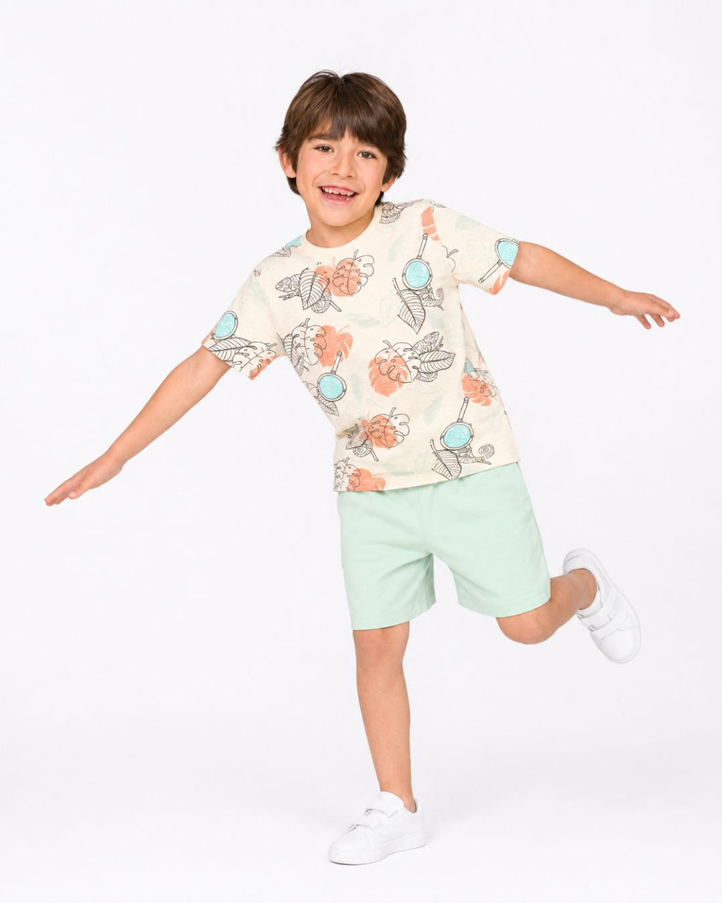 Completo maglietta e pantaloncini multicolore da bambino