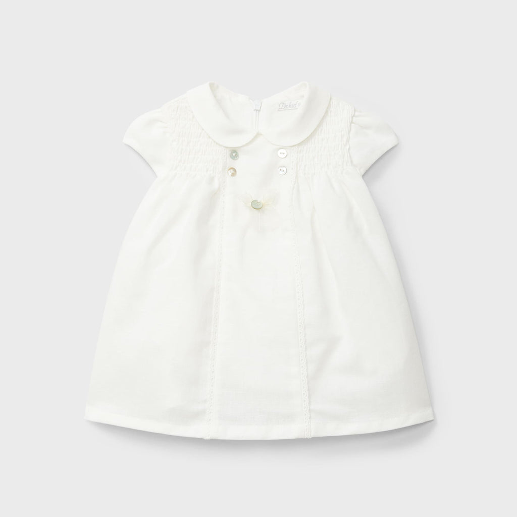Vestido lino crudo recién nacida | Dr. Kid by Charanga