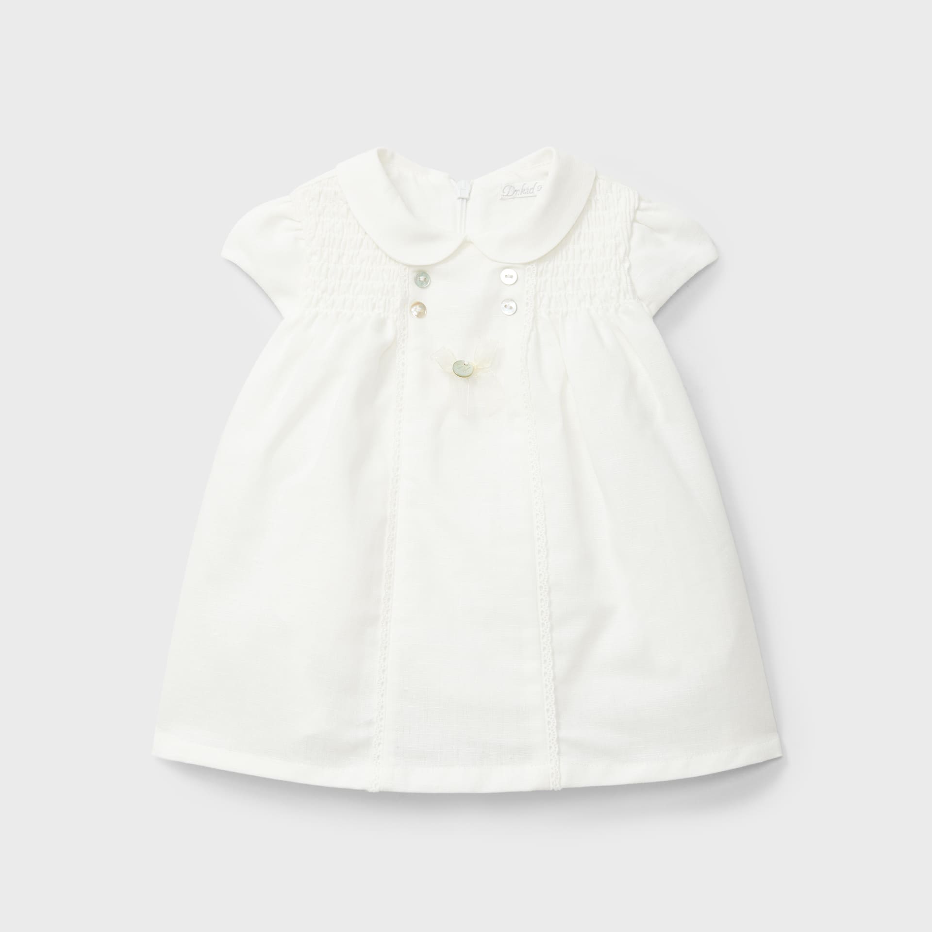 Vestido lino blanco recién nacida | Dr. Kid by Charanga