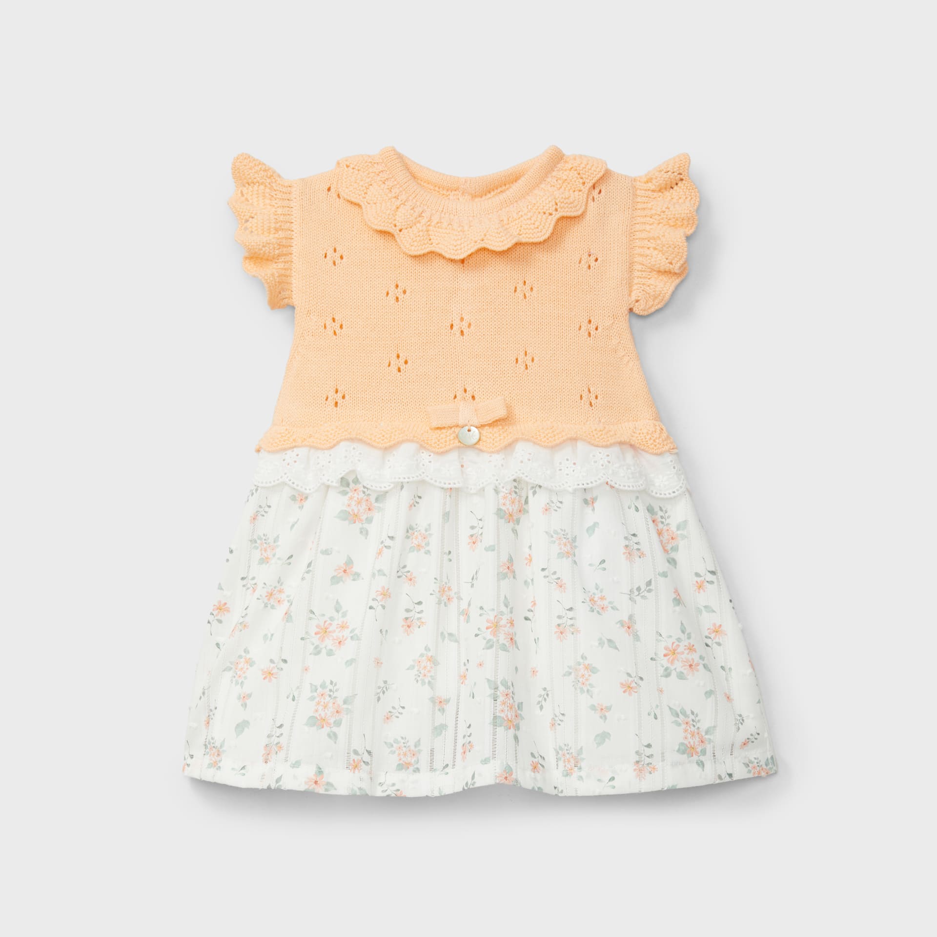 Vestido tricot con diseño floral recién nacida | Dr. Kid by Charanga