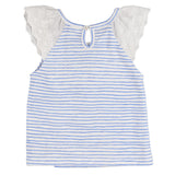 Camiseta de bebé a rayas azules y blancas