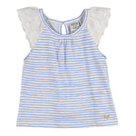 Camiseta de bebé a rayas azules y blancas VERANO/Outlet