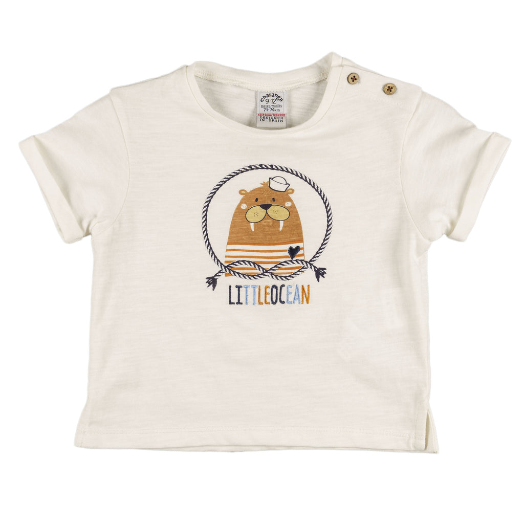 Camiseta de bebé color crudo VERANO/Outlet