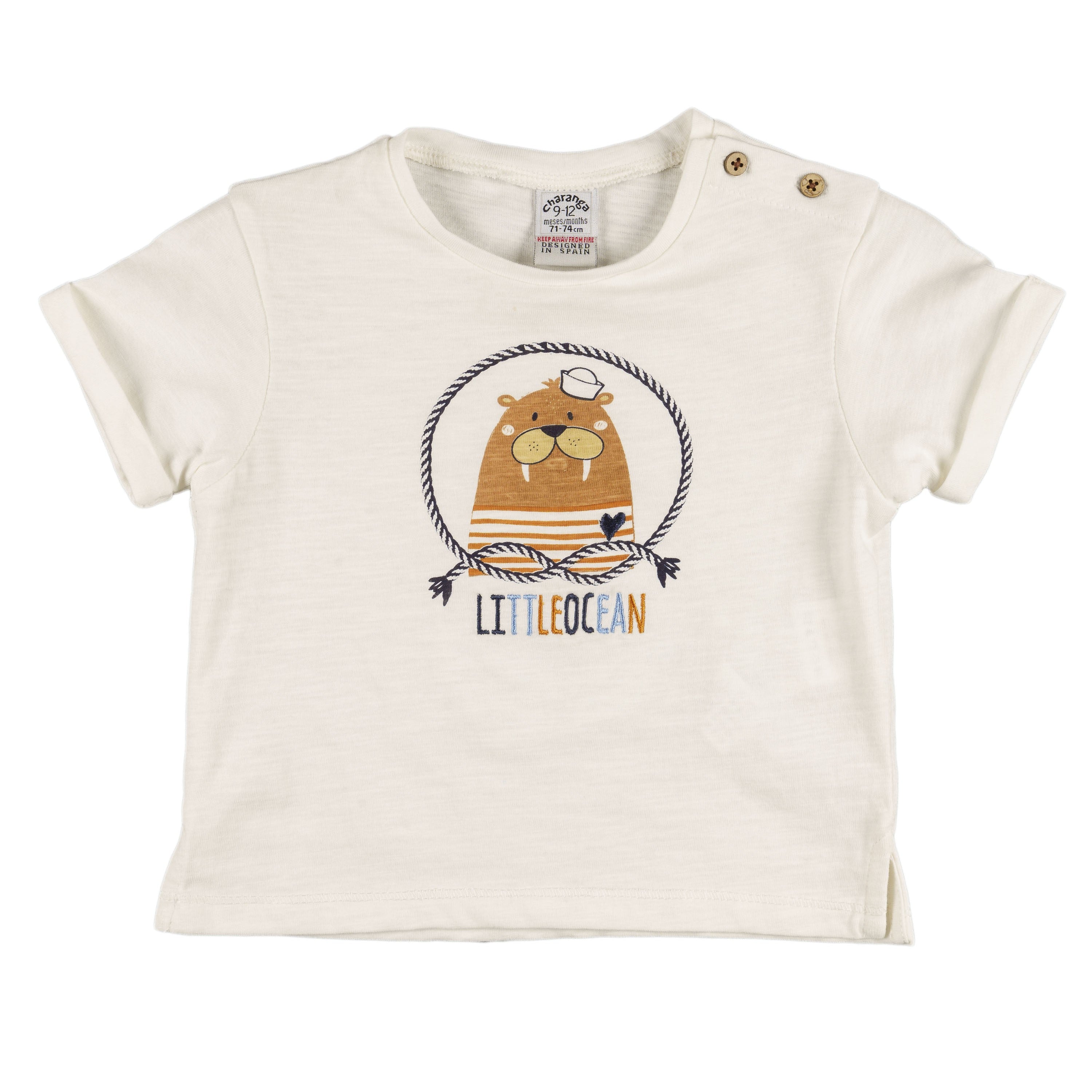 Camiseta de bebé color crudo VERANO/Outlet