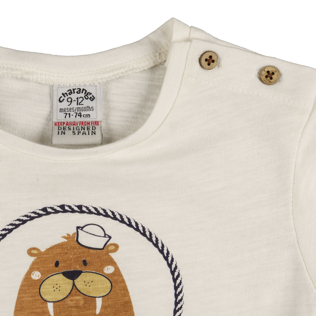 Camiseta de bebé color crudo VERANO/Outlet