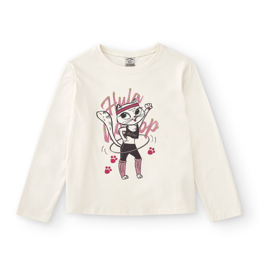 Camiseta de niña color crudo Outlet