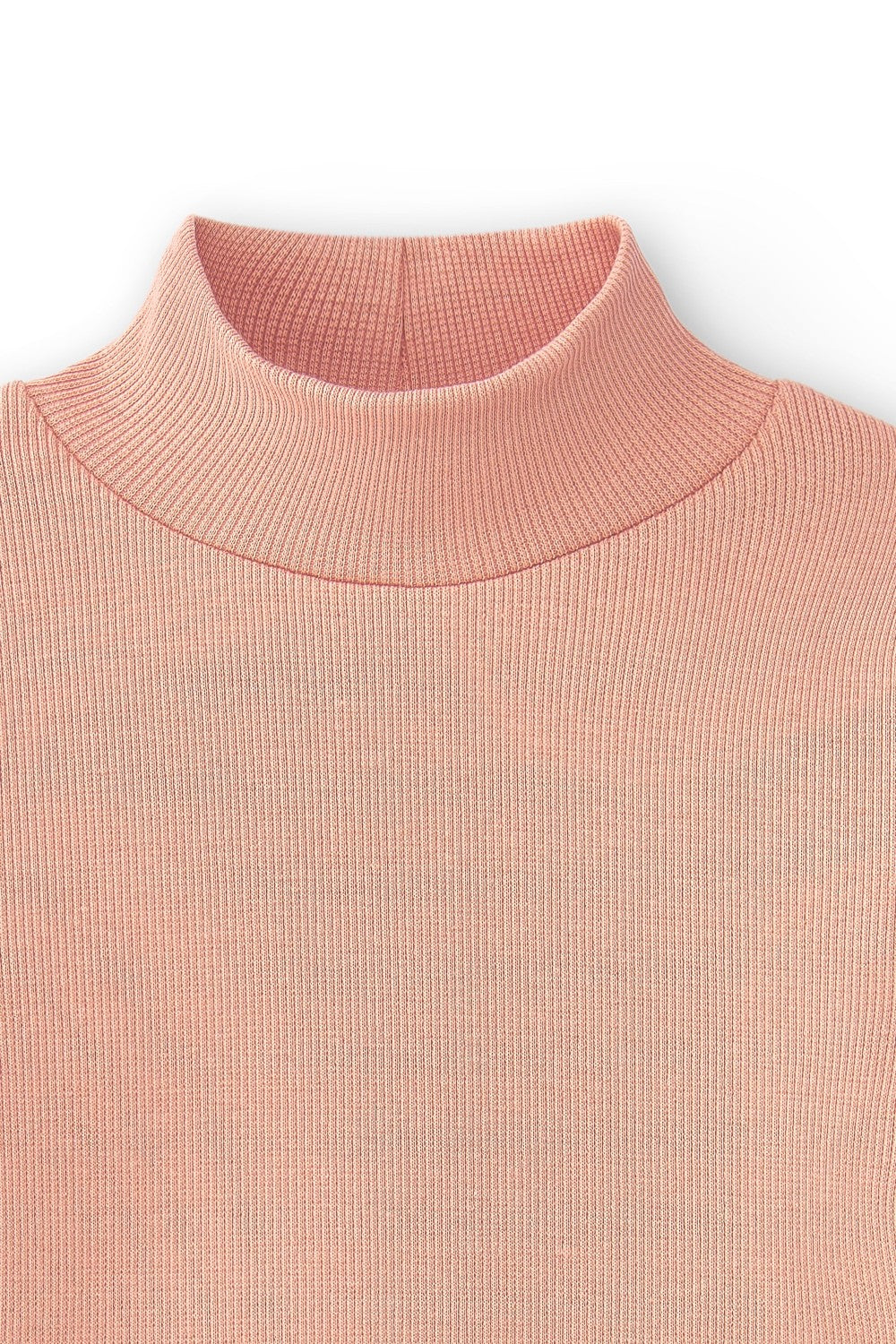 detalle manga larga y tejido suave camiseta rosa niña