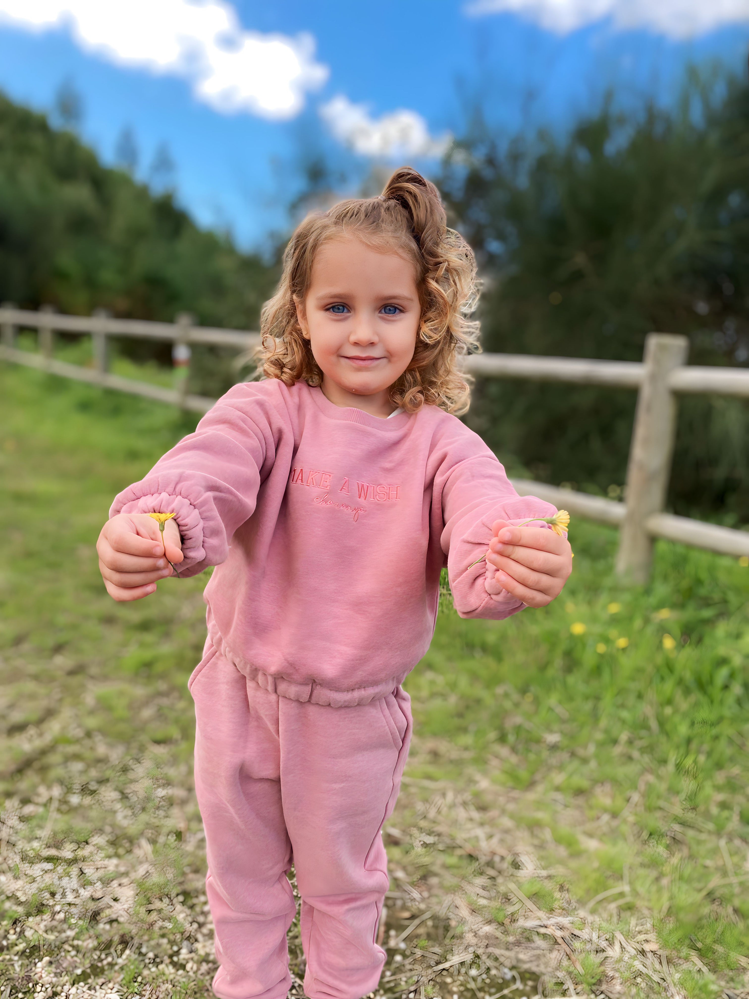 sudadera de niña rosa Wish sin capucha Charanga