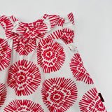 Conjunto vestido y braguita boho fresa bebé niña