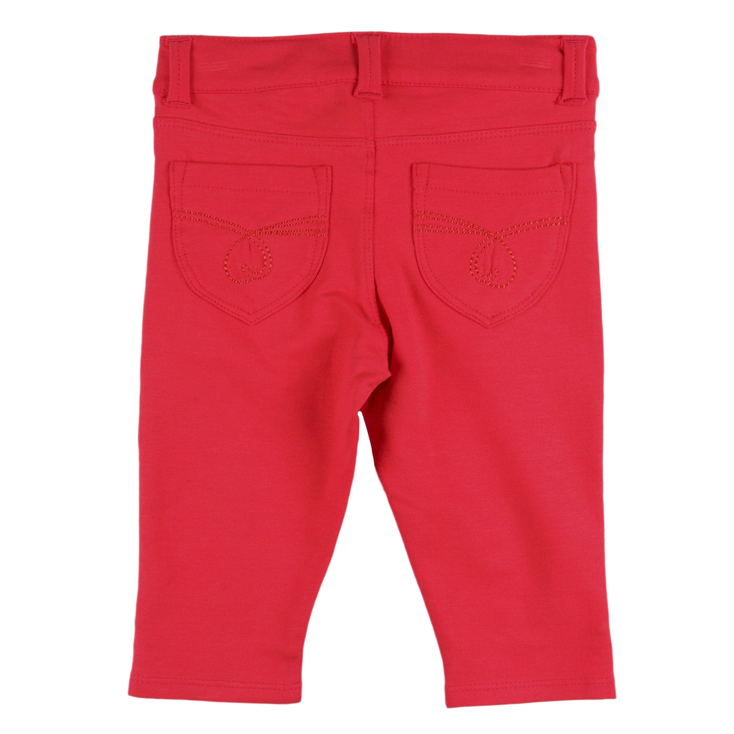 Pantalón de felpa de niña rojo VERANO/Outlet