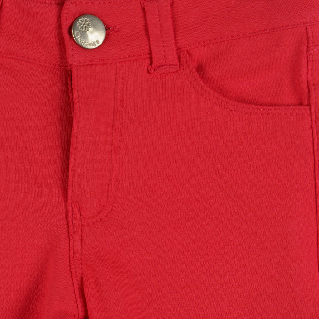 Pantalón de felpa de niña rojo VERANO/Outlet