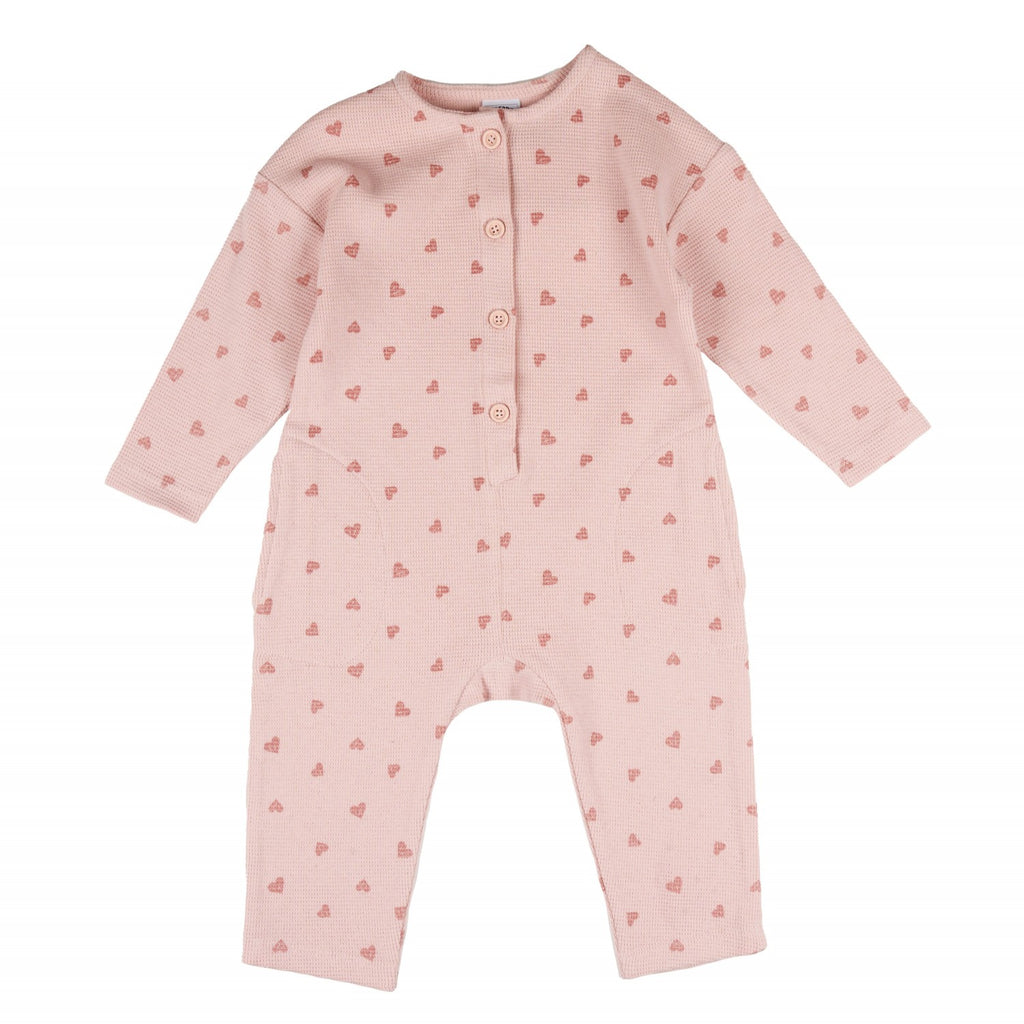 Pelele de bebé color estampado de corazones Outlet
