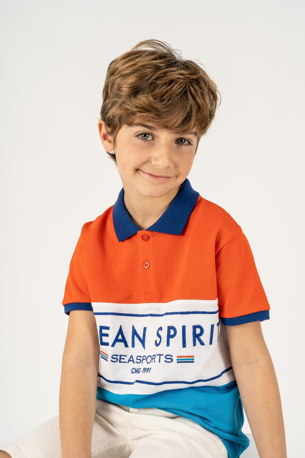 Polo de niño tricolor VERANO/Outlet