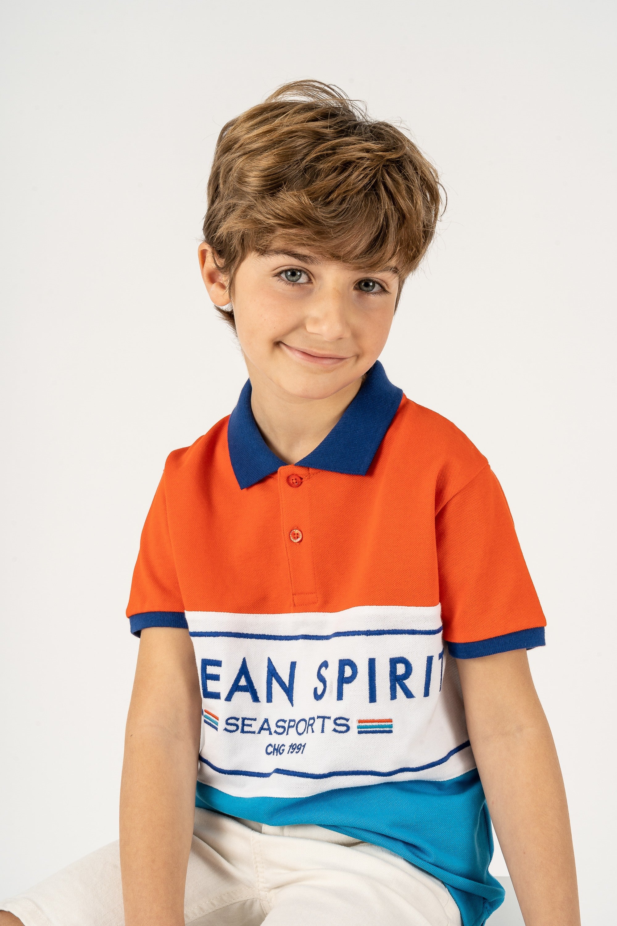 Polo de niño tricolor VERANO/Outlet