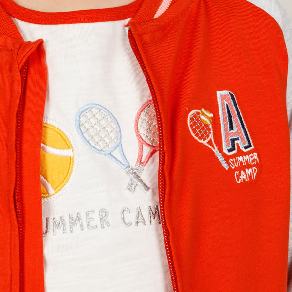 Multicolour girl's open sweatshirt