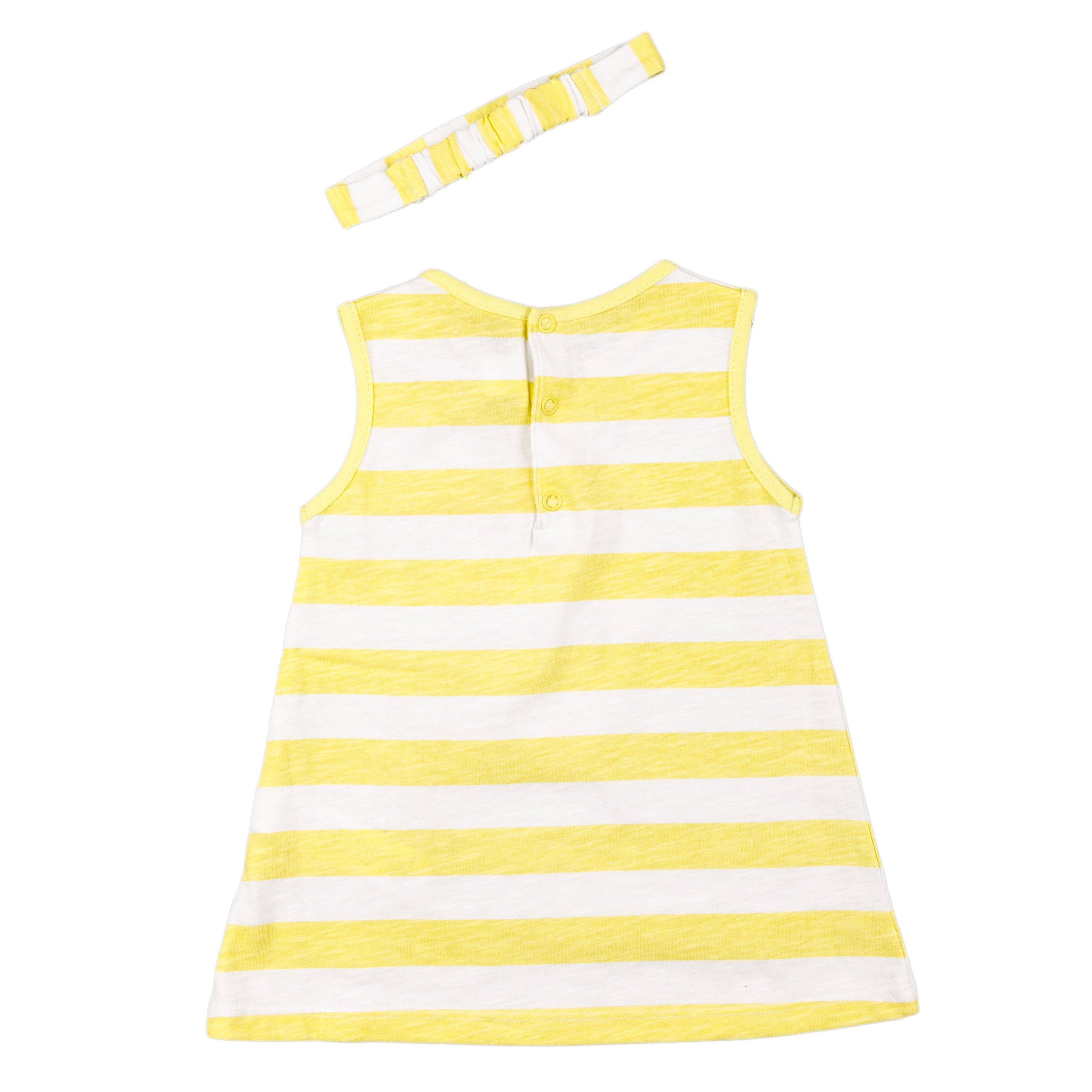 Vestido de bebé a rayas en color amarillo VERANO/Outlet