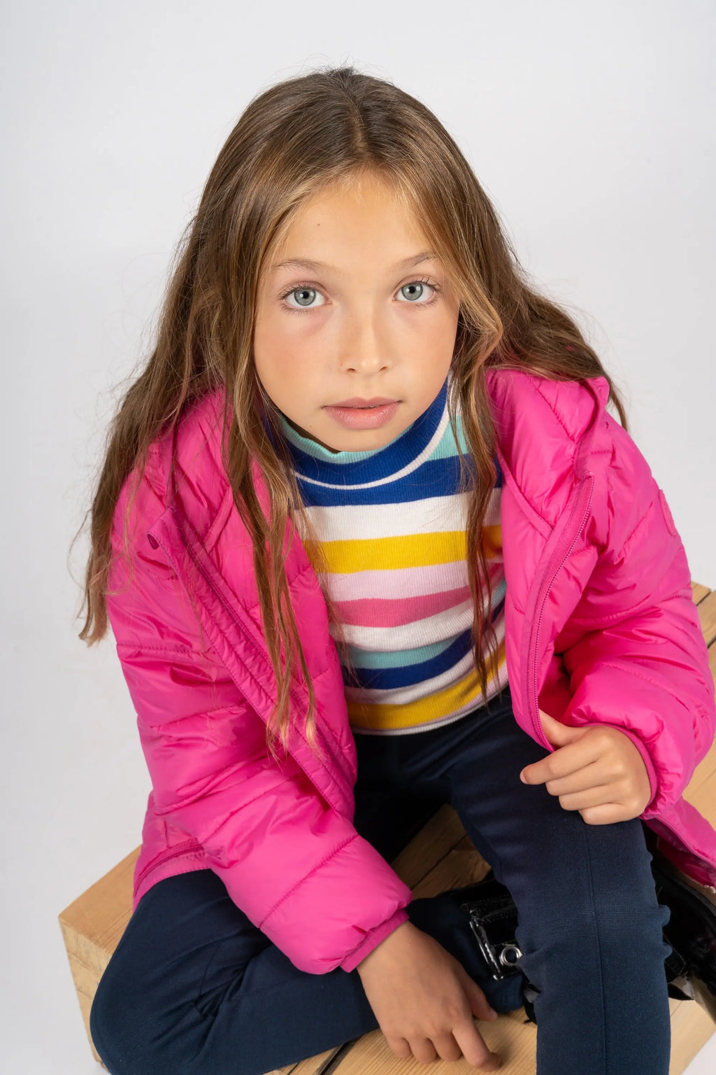 Abrigo de NIÑA fucsia acolchado Charanga