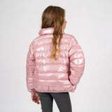 Metallic pink girl's coat