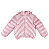 Abrigo de niña color rosa metalizado