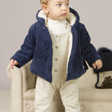 Blue newborn coat with inner shearling